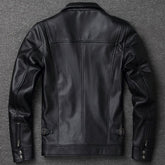 Herren Retro Biker Vintage Motorrad Rindsleder Lederjacke
